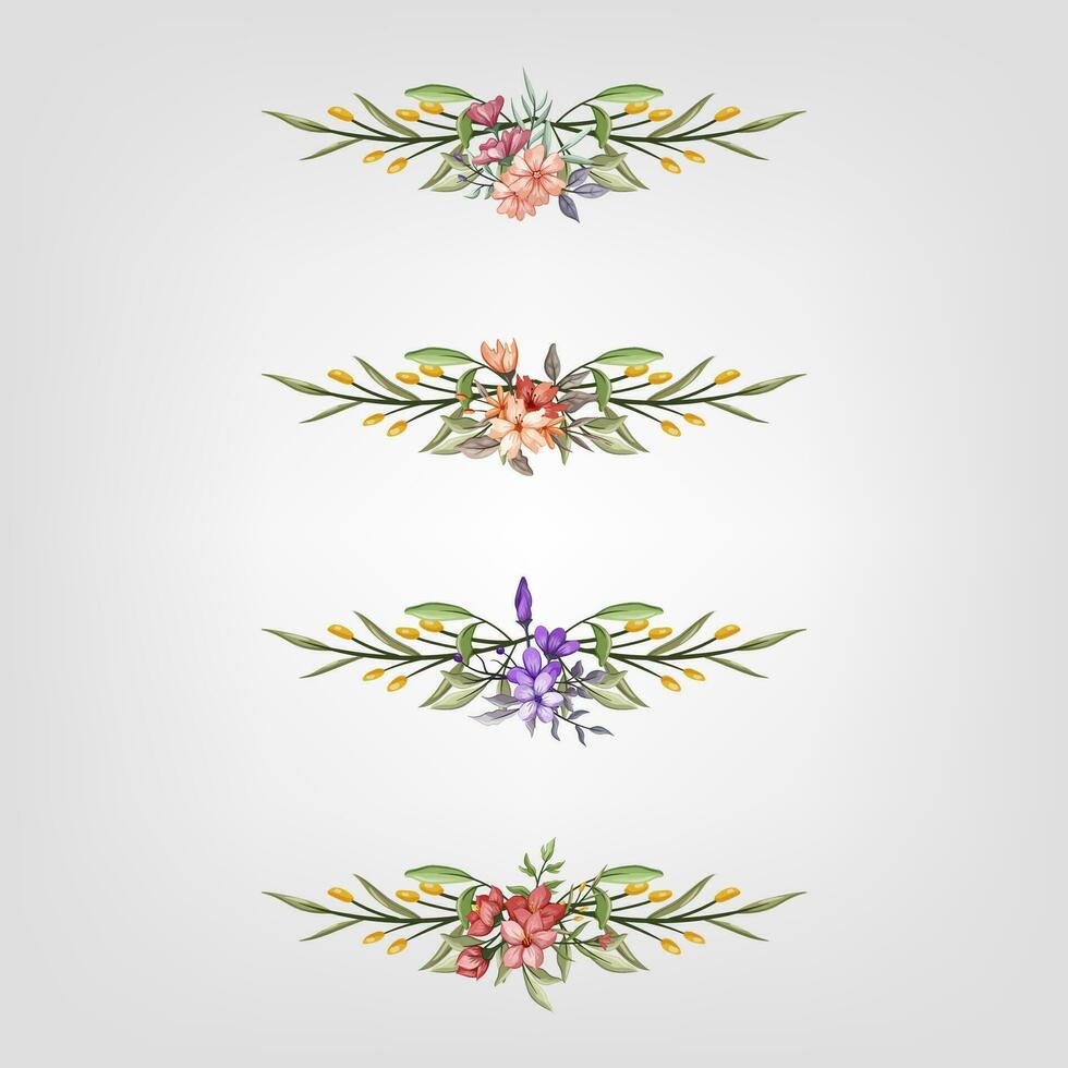 conjunto botánico florecer floral elementos decorativo para invitación vector