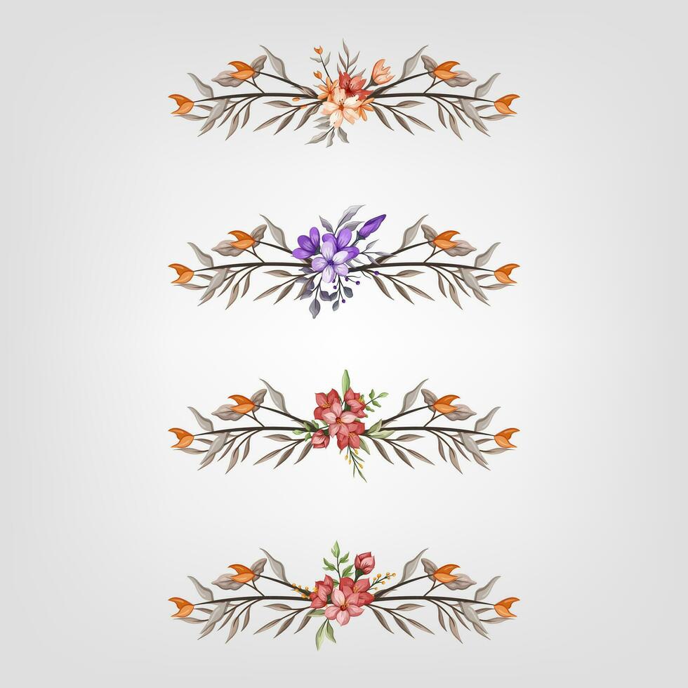 Set botanic blossom floral elements Decorative for Invitation vector