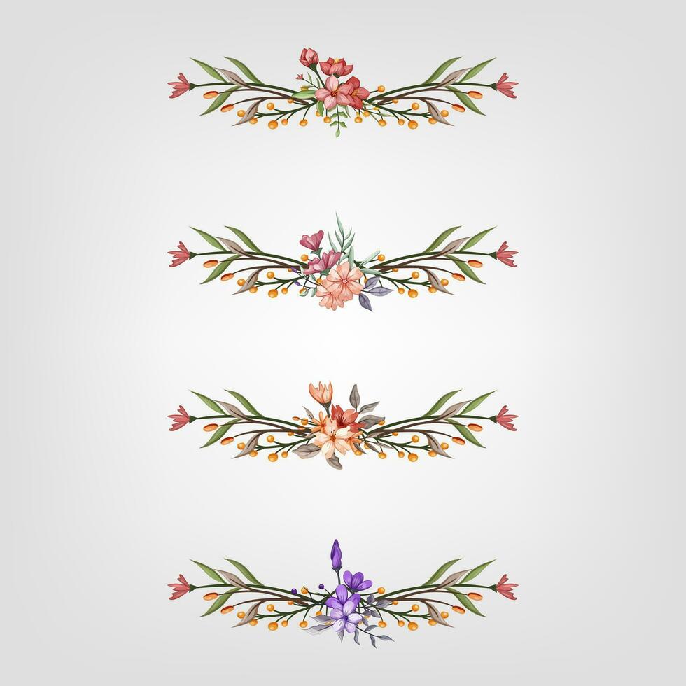 Set botanic blossom floral elements Decorative for Invitation vector