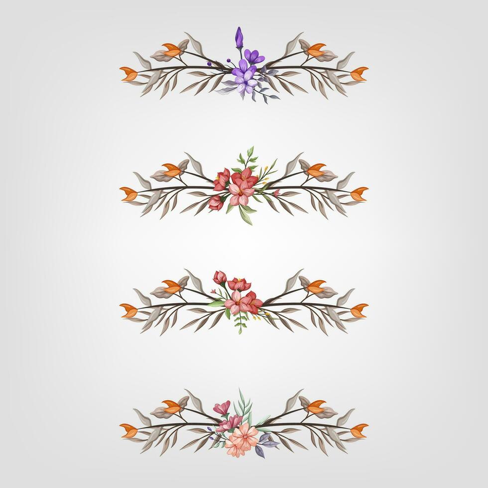 Set botanic blossom floral elements Decorative for Invitation vector