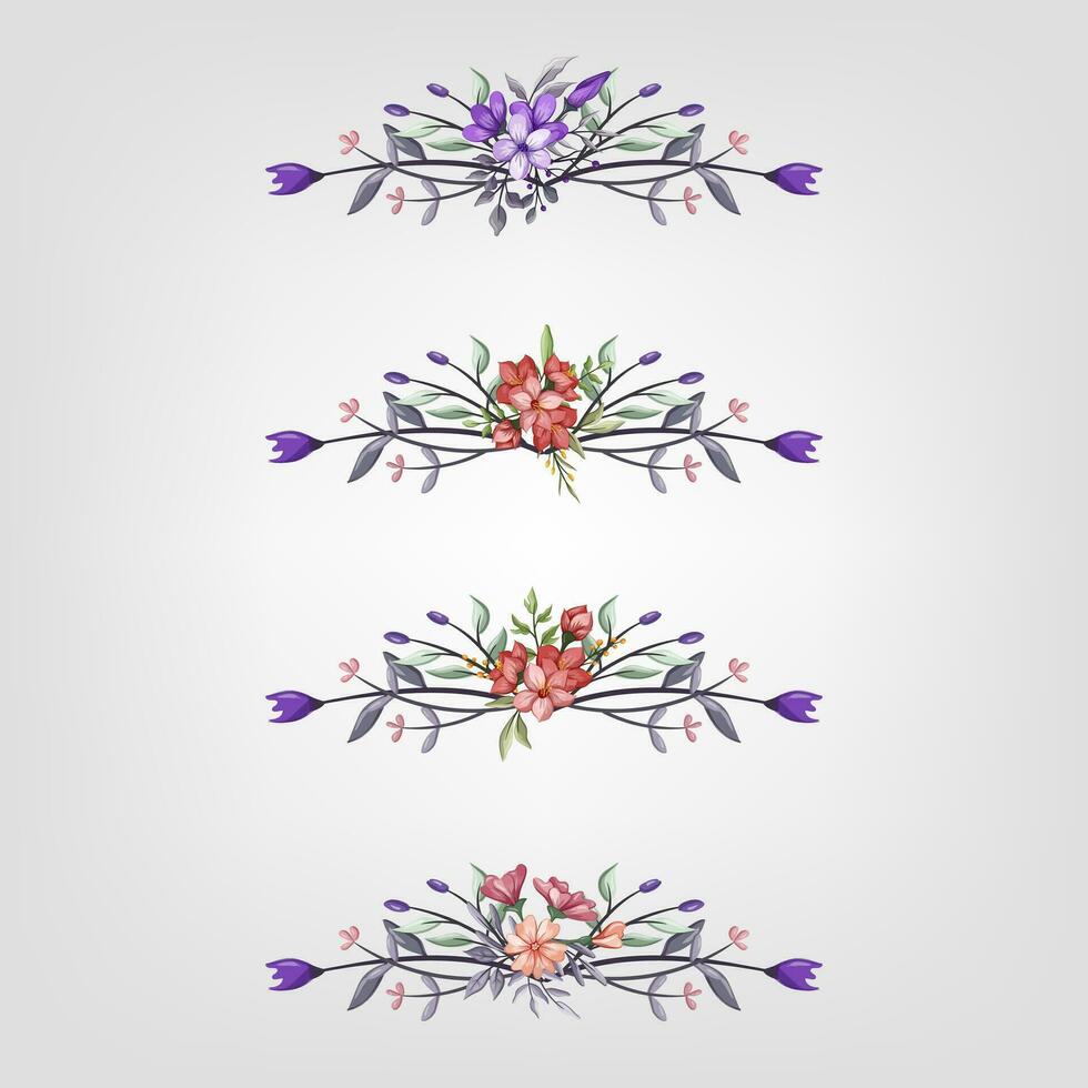 Set botanic blossom floral elements Decorative for Invitation vector