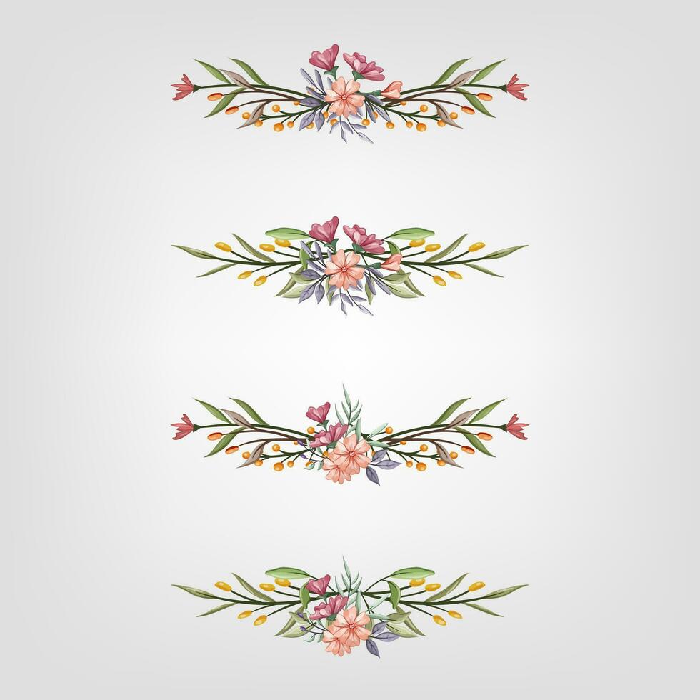 Set botanic blossom floral elements Decorative for Invitation vector