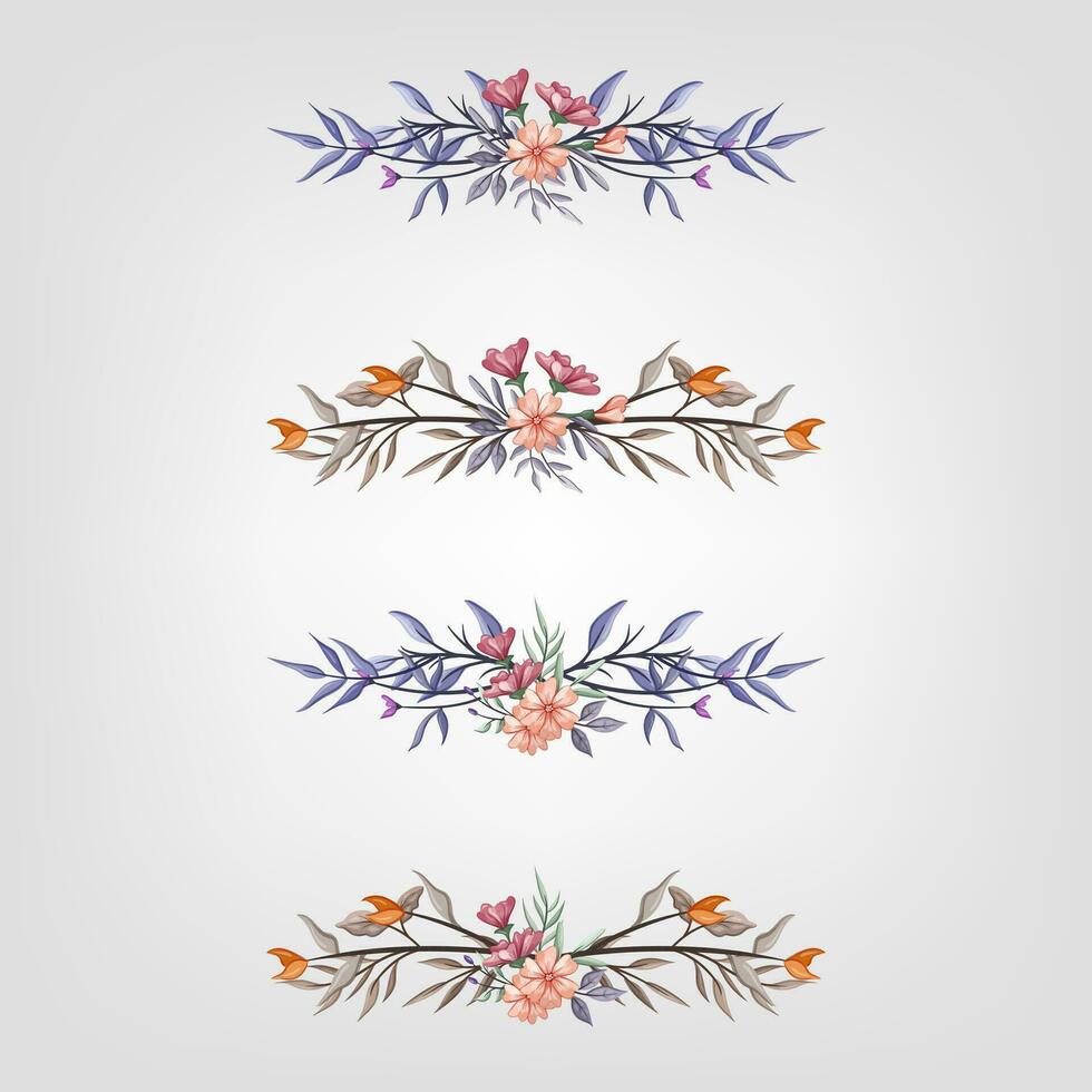 Set botanic blossom floral elements Decorative for Invitation vector