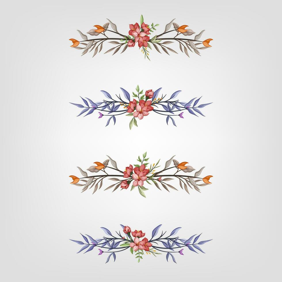 Set botanic blossom floral elements Decorative for Invitation vector