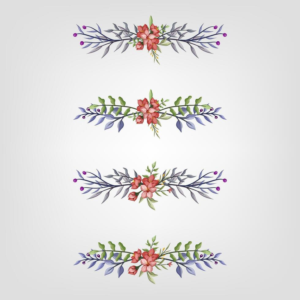 Set botanic blossom floral elements Decorative for Invitation vector