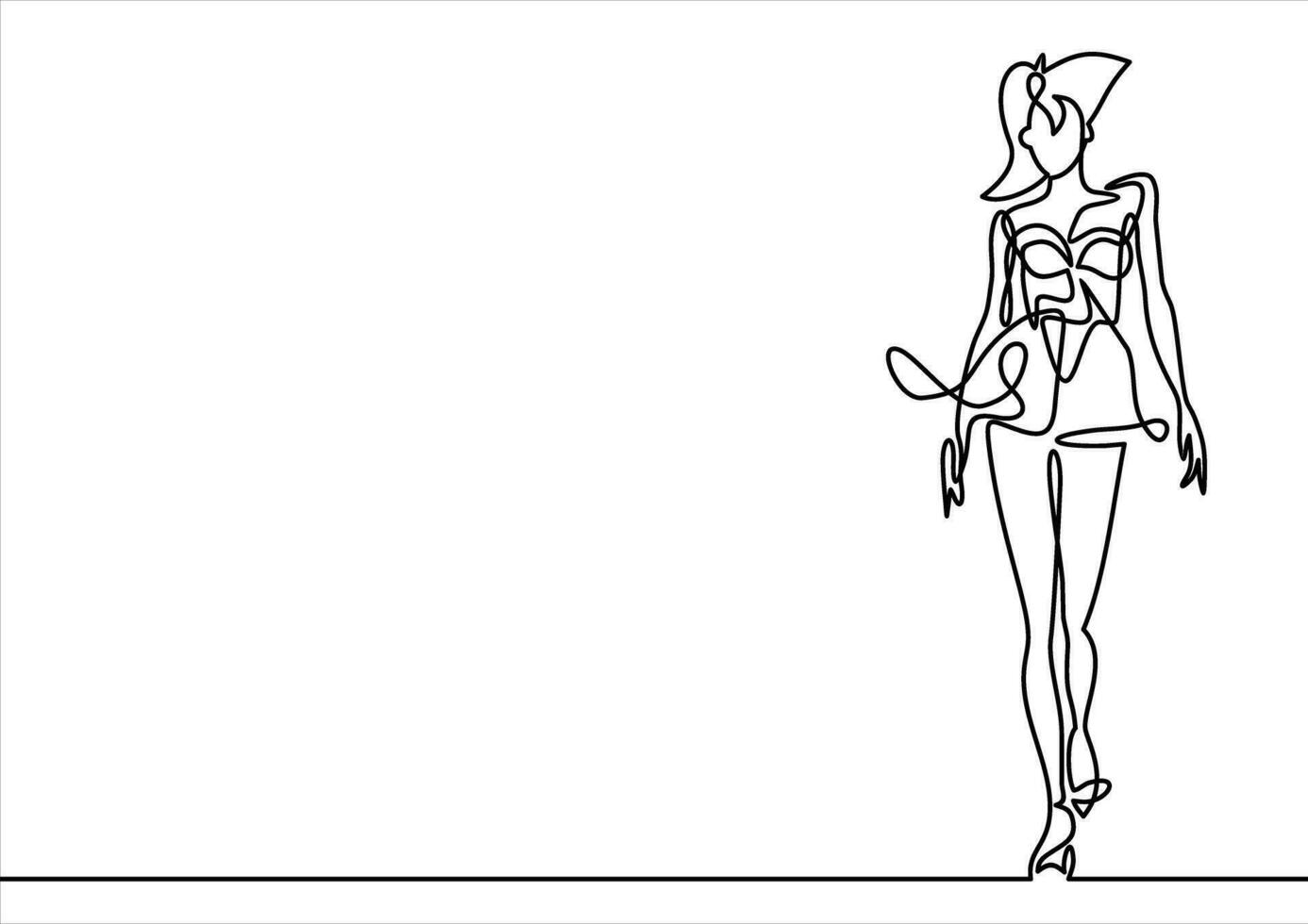 Fashionable woman in a hat vector
