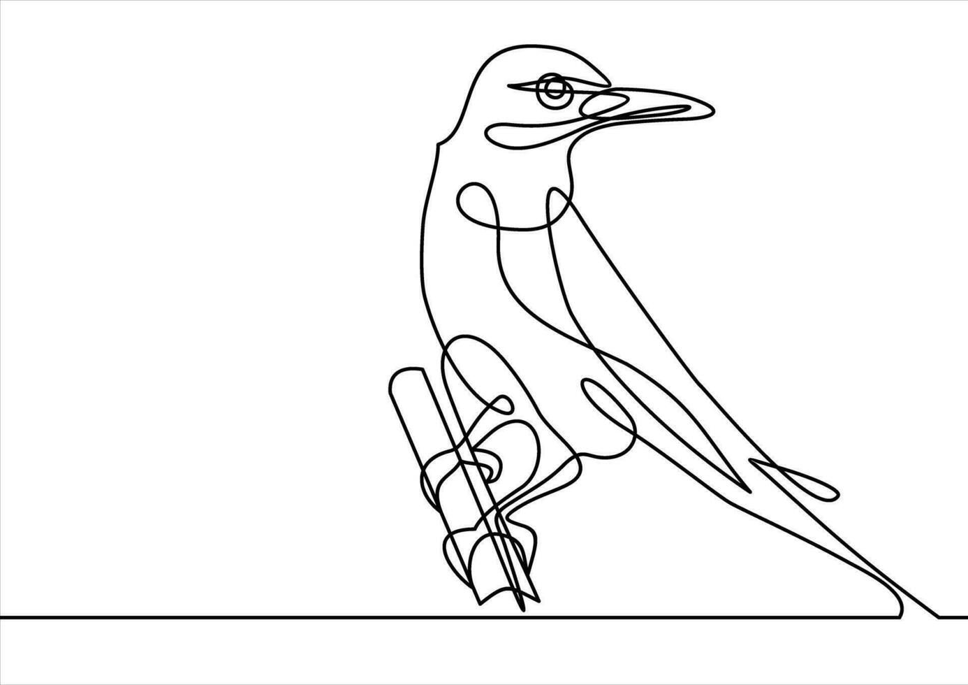 Continuous line bird vector