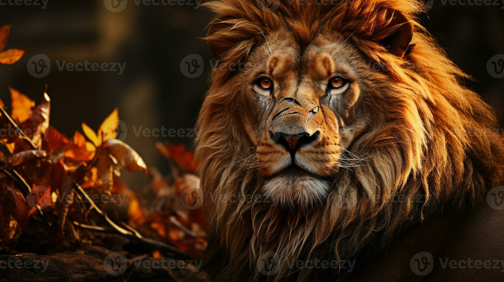 AI generated lion photo wallpaper