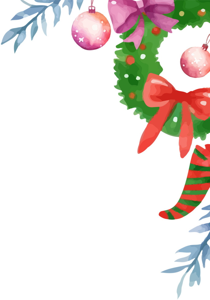 Christmas background with balls and ribbon png