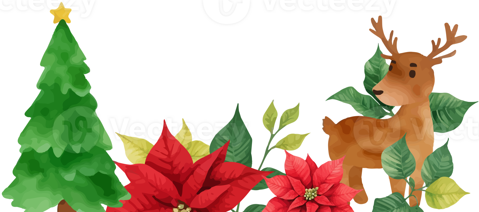Reindeer with christmas tree png