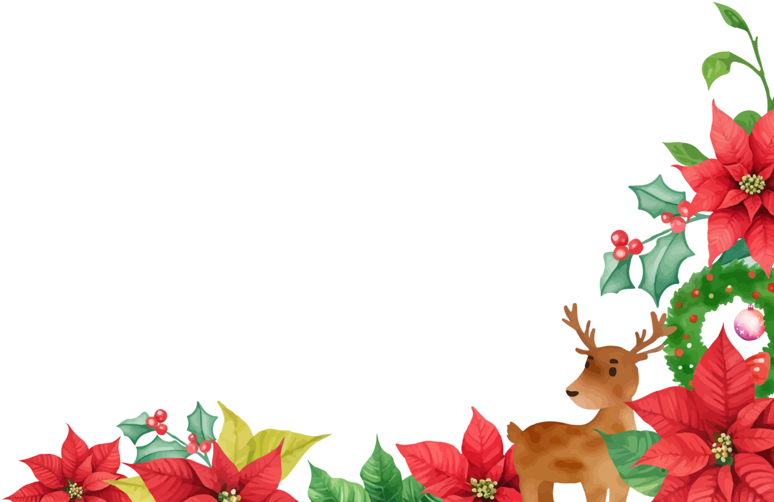 Cute Watercolor Christmas With Deer png