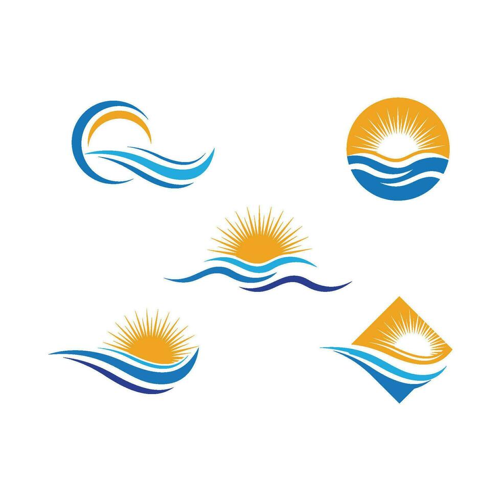 Water wave icon vector