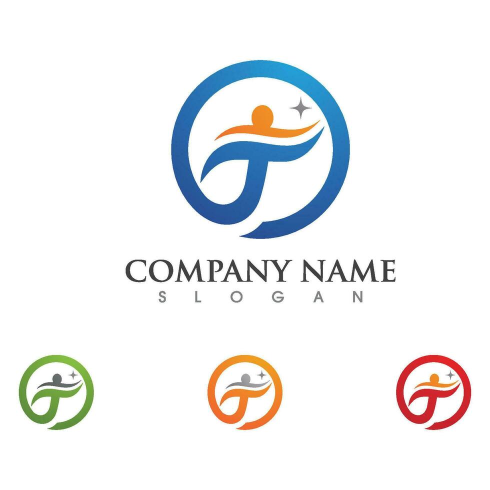 Human character logo sign vector