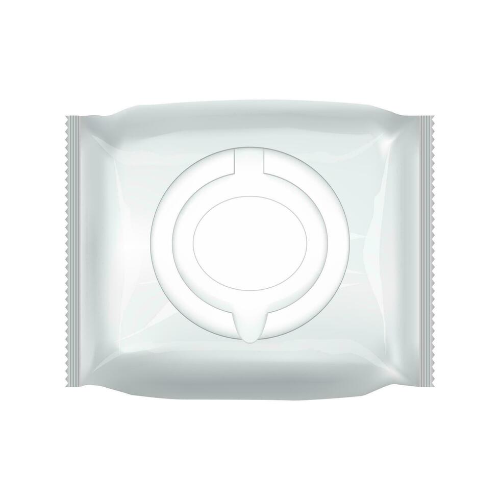 Wet wipes package isolated on white background. Vector illustration EPS 10.
