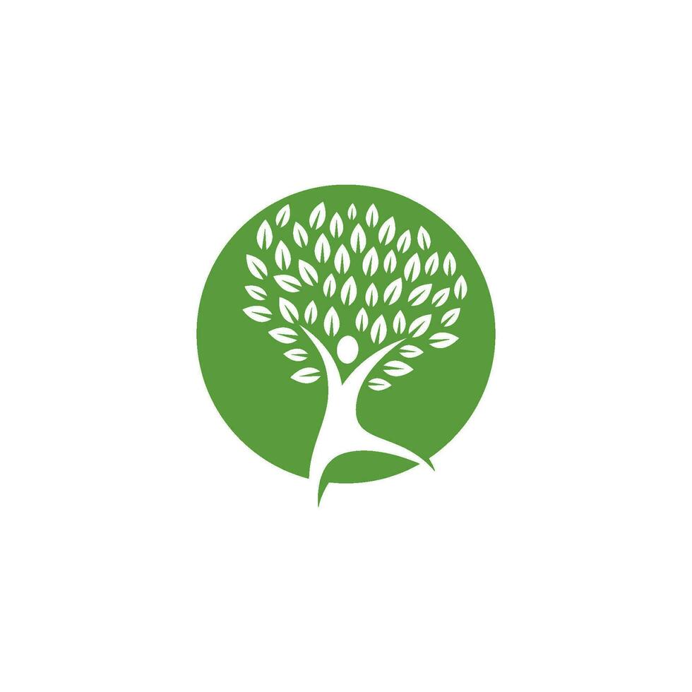 Logos of green Tree leaf ecology vector