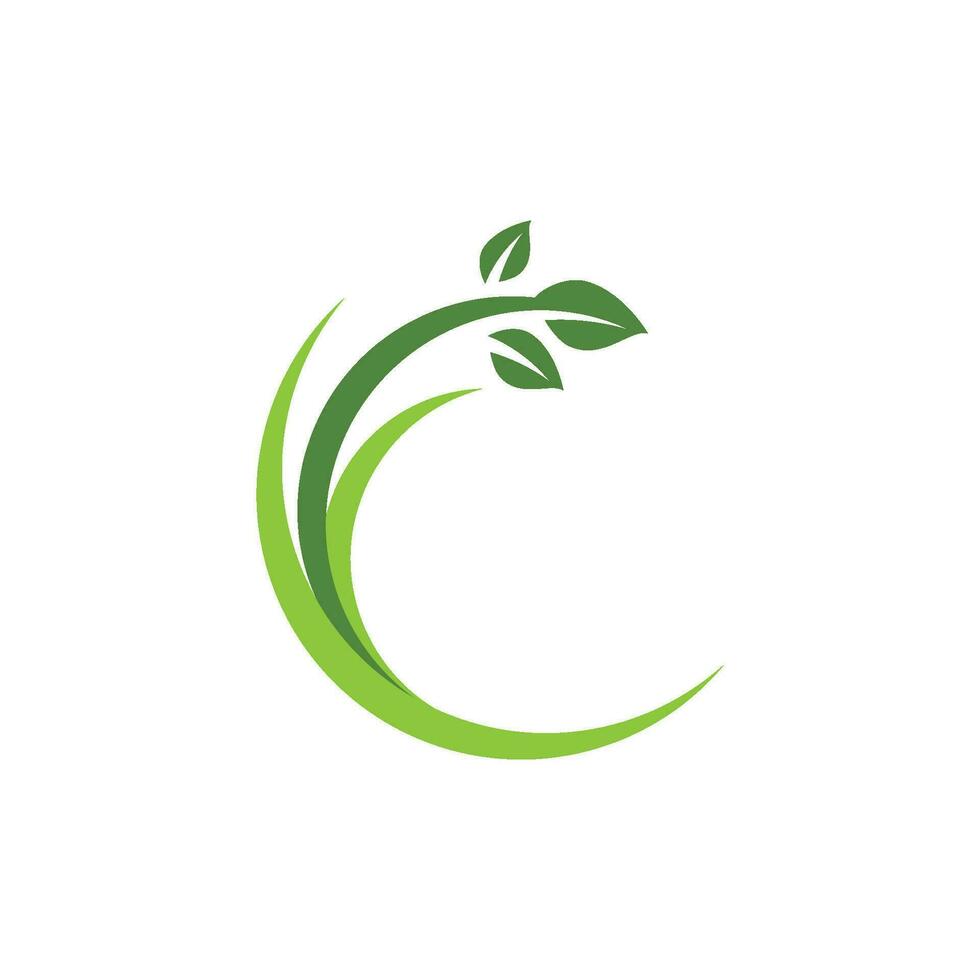 Logos of green Tree leaf ecology vector