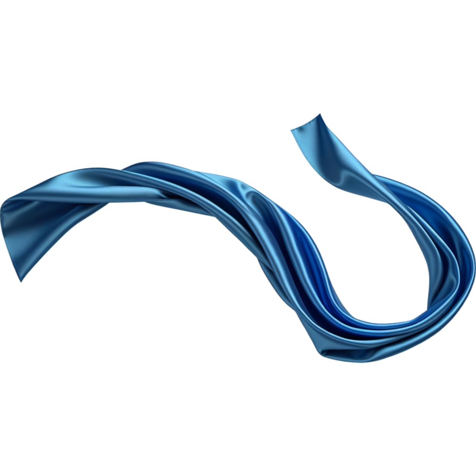 AI generated Realistic blue silk fabric cloth. AI Generative png