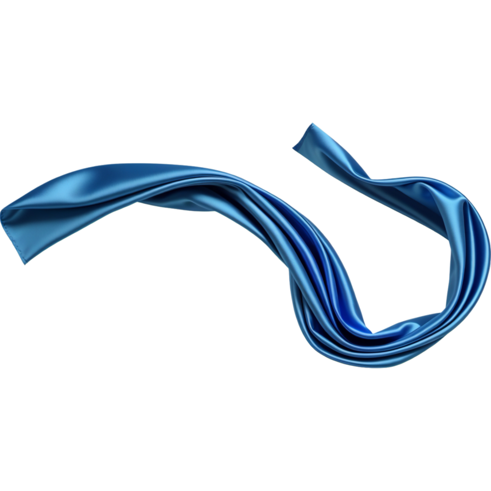 AI generated Realistic blue silk fabric cloth. AI Generative png