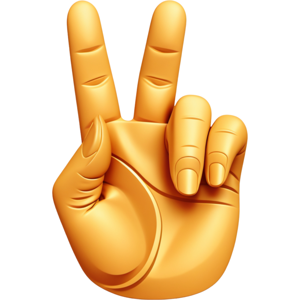 AI generated Victory hand gestures. AI Generative png