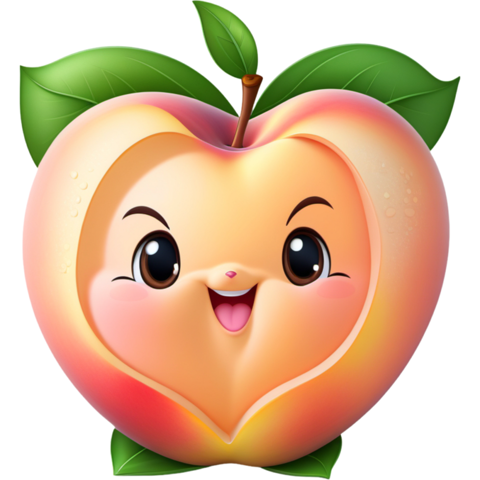 AI generated Cute peach cartoon. AI Generative png