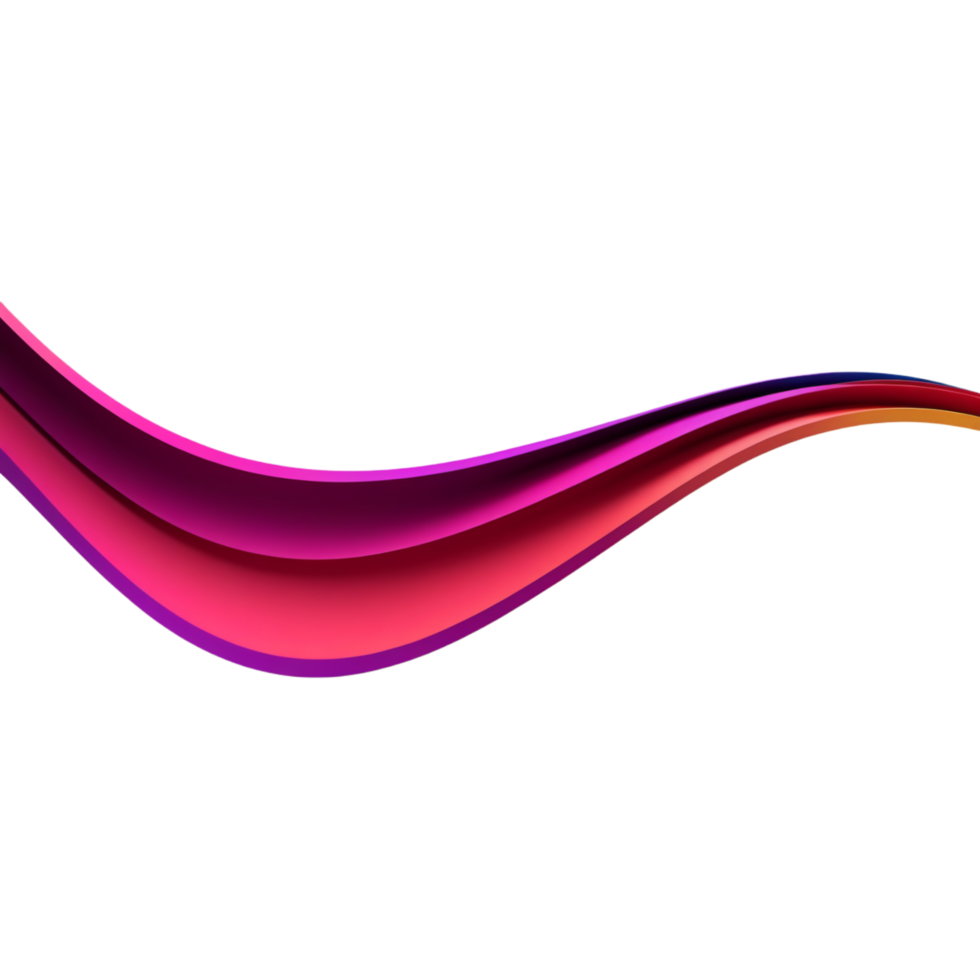 AI generated Realistic colorful waving lines. AI Generative png