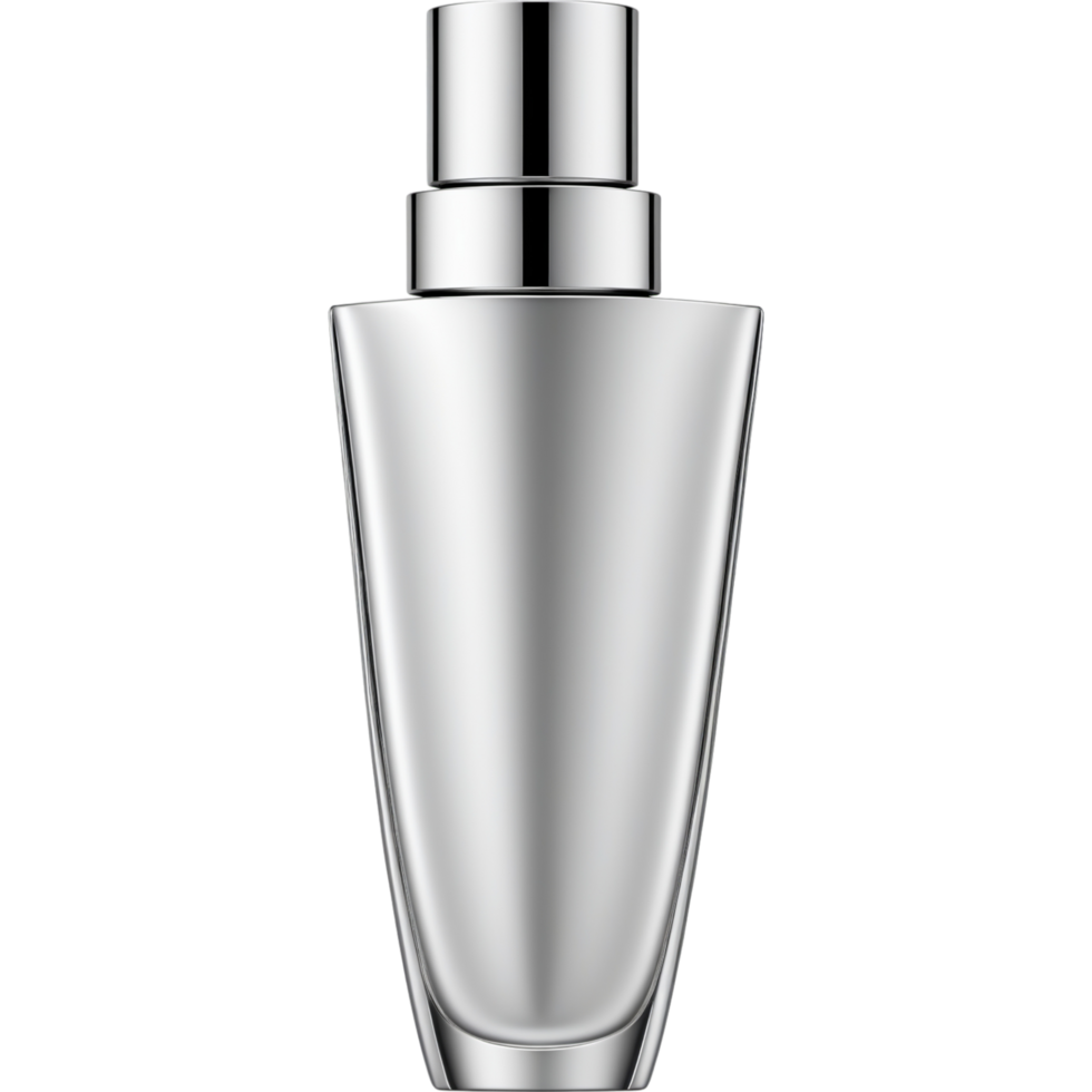 AI generated Silver perfume bottle. AI Generative png