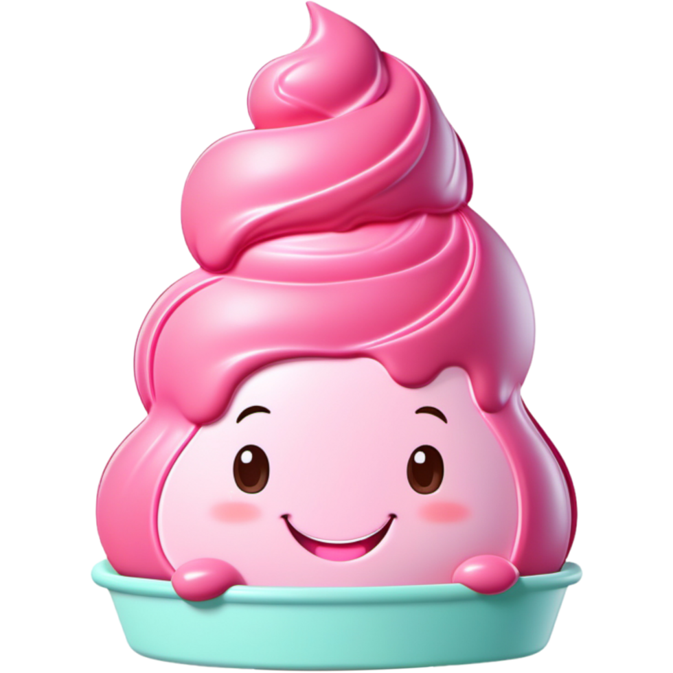 AI generated Sweet pink ice cream. AI Generative png