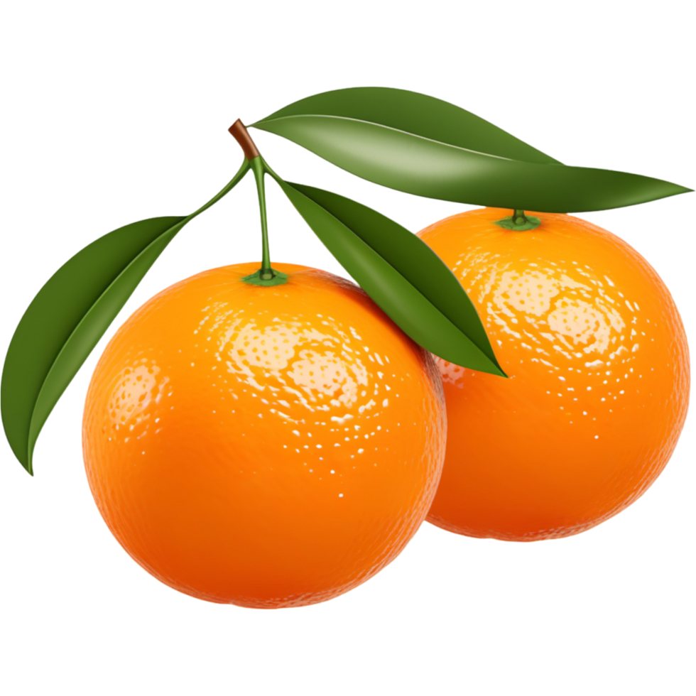 AI generated Realistic orange fruits with leaf. AI Generative png