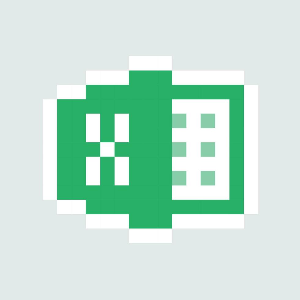 un pixelado verde y blanco logo vector