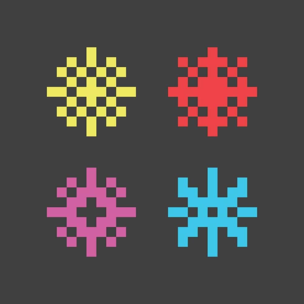 pixel pixel snowflake vector