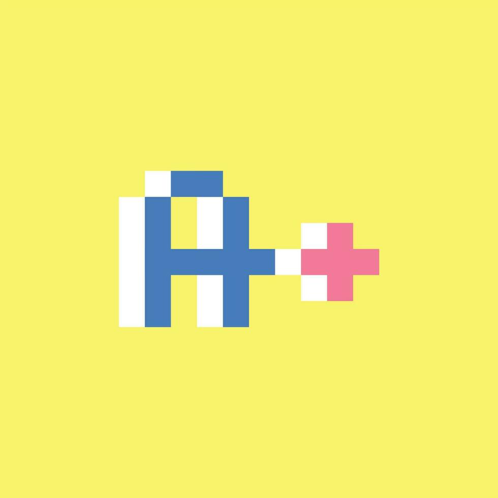 a pixelated letter a on a yellow background vector