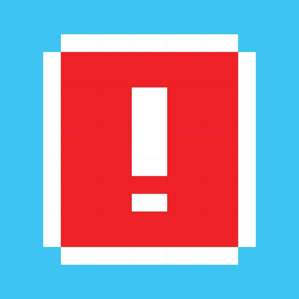 a pixel art icon of an exclamation mark vector