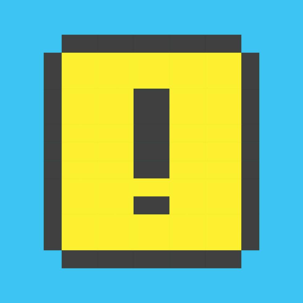 a pixel art icon of an exclamation mark vector