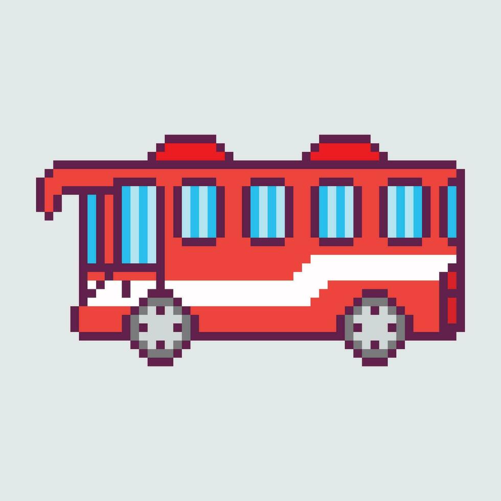 píxel autobús icono vector ilustración