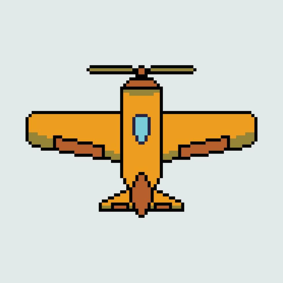 a pixel art airplane flying in the air vector