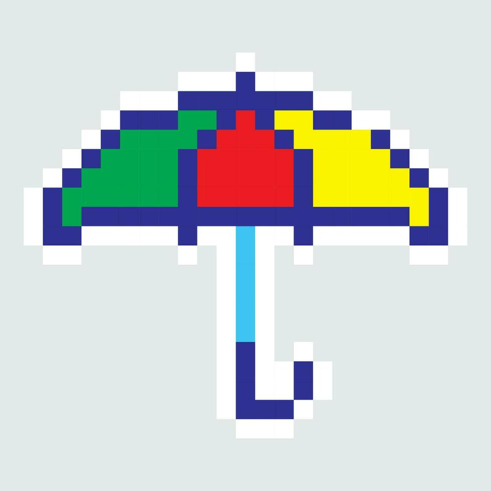pixel umbrella icon vector illustration