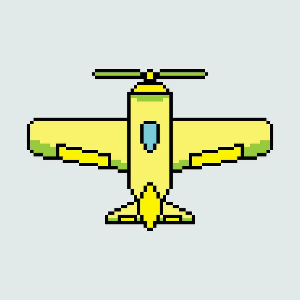 a pixel style airplane flying in the air vector