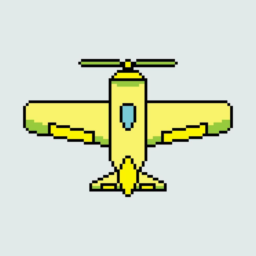 a pixel style airplane flying in the air vector