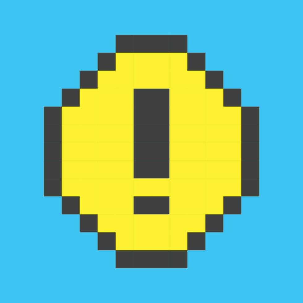 a pixel pixel icon of an exclamation mark vector