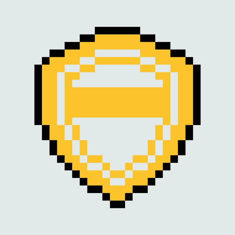 pixel shield icon vector