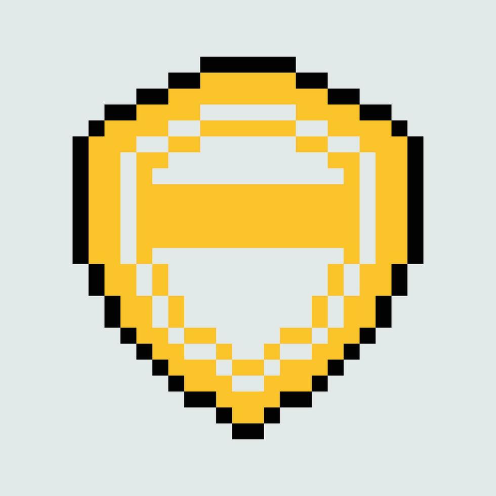 pixel shield icon vector