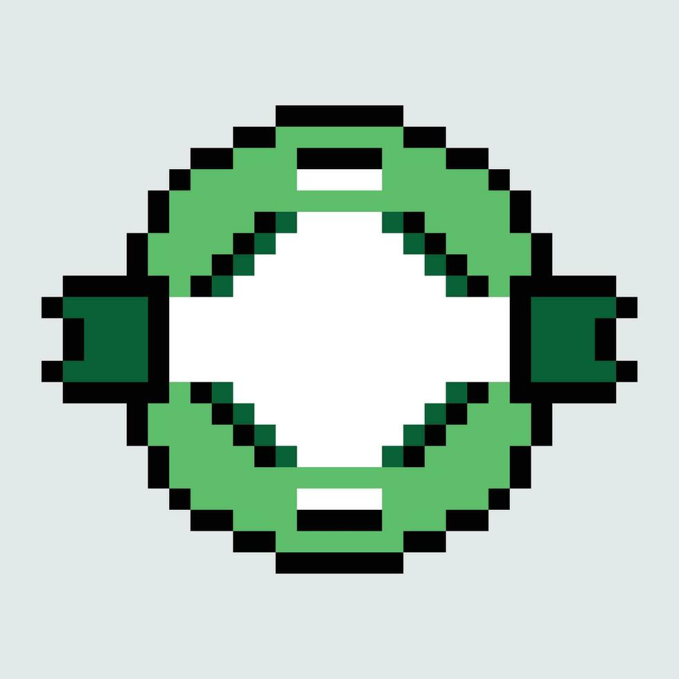 a pixel style image of a green and white circle vector