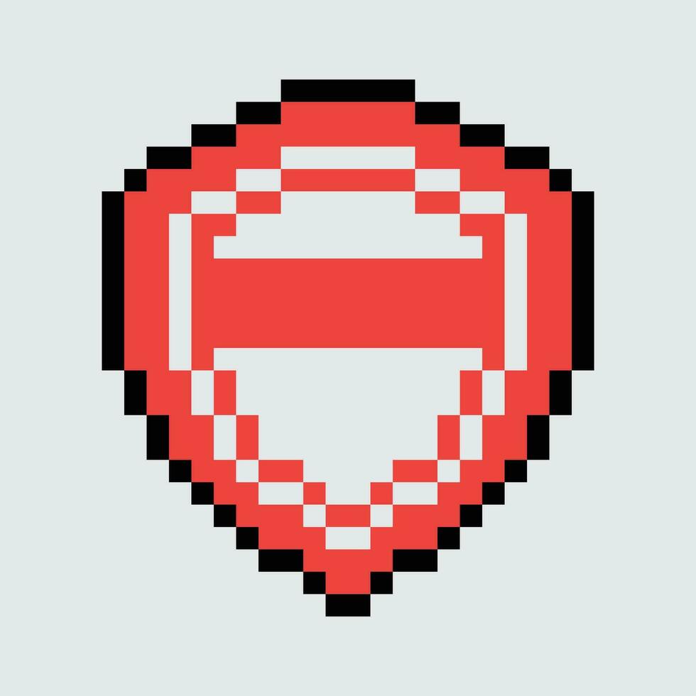 pixel shield icon vector