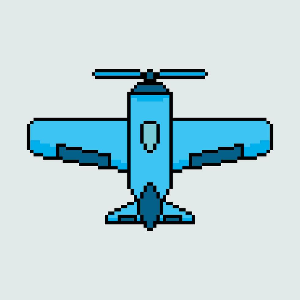 pixel art airplane illustration vector