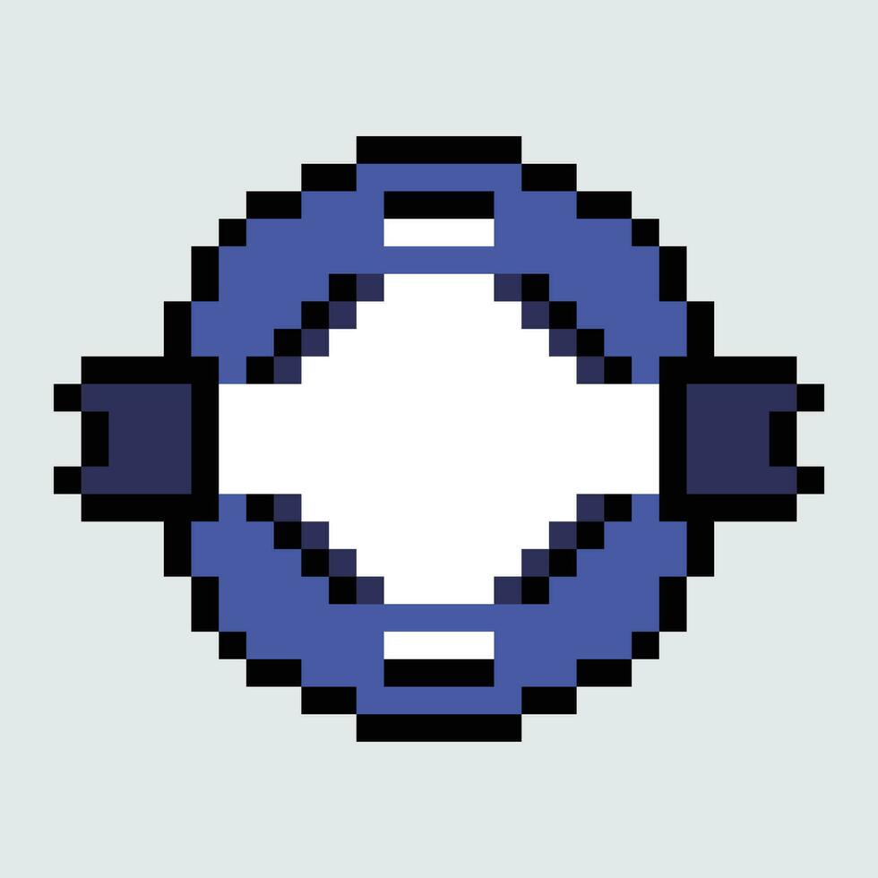a pixel style icon of a blue and white circle vector