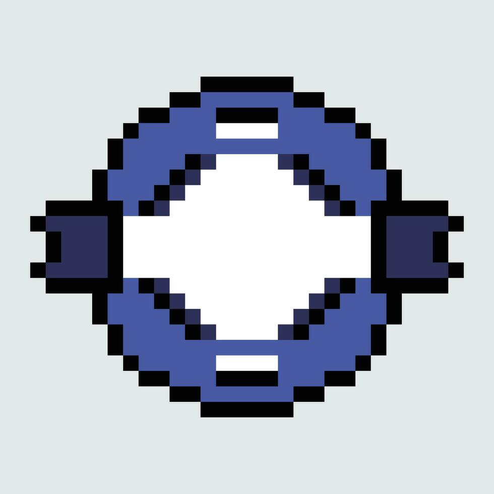 a pixel style icon of a blue and white circle vector