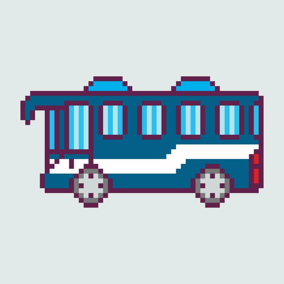 píxel autobús icono, píxel arte, vector ilustración