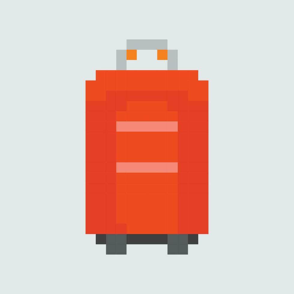 pixel art suitcase on white background vector