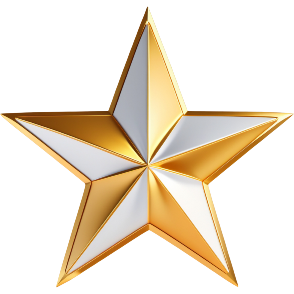 AI generated Realistic golden star. AI Generative png