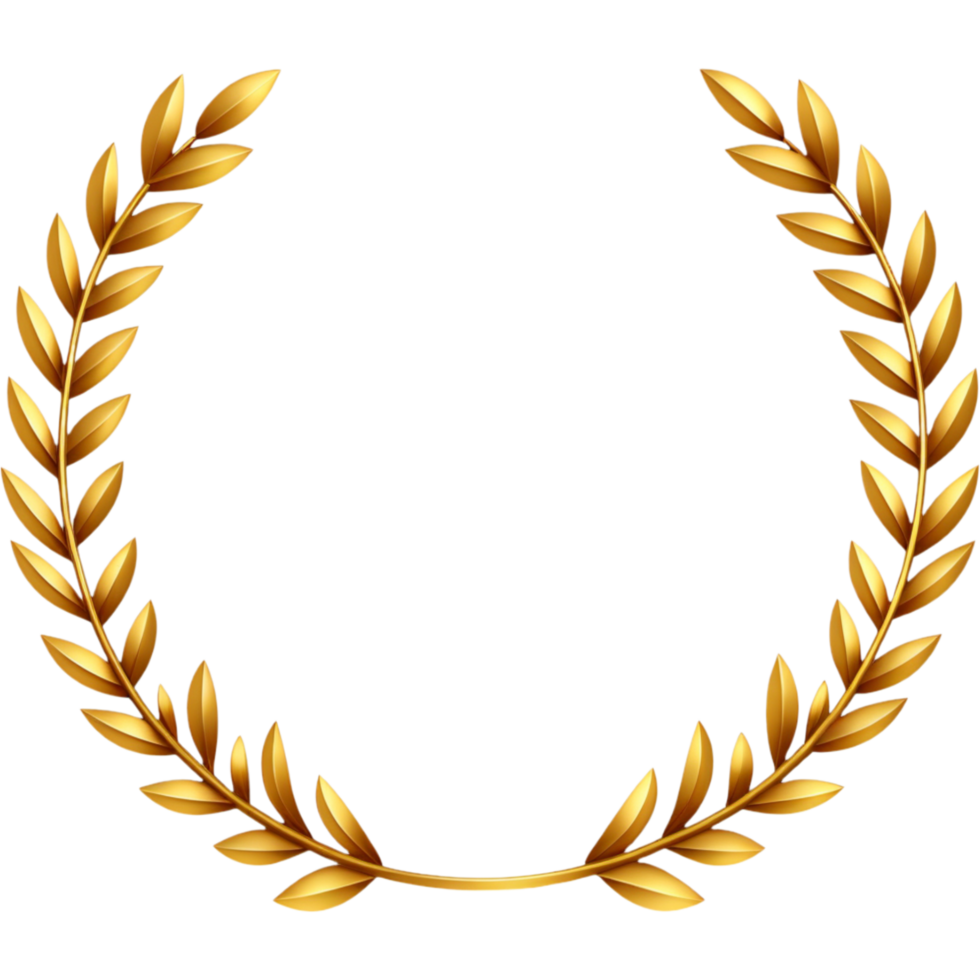AI generated Golden wreath design. AI Generative png